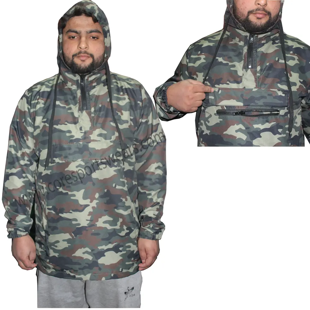 Camouflage Zelf Opbergen Water Slip Windjack Jassen Half Zip & Media Onzichtbare Rits Hooded Unisex Stijl