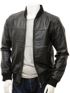 Chaqueta bomber de cuero negro para hombre con nuevo diseño de talla grande y característica transpirable para invierno - Product Image 3