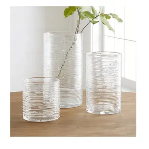 VASE de décoration de fleur en verre cylindrique DESIGN moderne SIMPLE/VASES en verre pour la décoration de la maison et la décoration de mariage de luxe