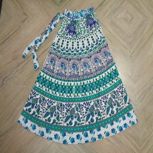 Faldas largas de algodón de diseño impreso al por mayor de la India algodón wrape faldas redondas faldas de moda de algodón impreso para las mujeres - Product Image 5