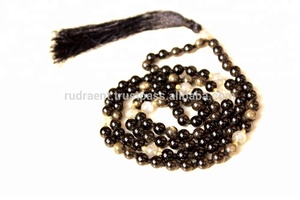 Collier Mala unisexe en Labradorite dorée et Obsidienne, 108 perles irisées de 6 mm avec pompon, style religieux hindou, pour fêtes ou cadeaux - Product Image 6