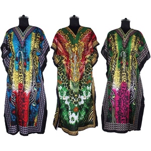 เสื้อผ้าอิสลาม Maxi jilbab Kaftan แขนกุดลายดอกไม้ชายหาดเงาหลายสีลดเอวผ้าฝ้ายขนาดพิเศษสำหรับชาวมุสลิม - Product Image 1