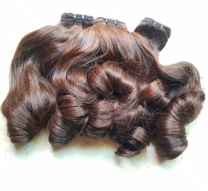 Vietnam Cuticules Alignés Fumi Cheveux Bouncy Curl Super Double Paquets de Cheveux Humains Avec Fermeture Vietnam Cheveux Usine - Product Image 3