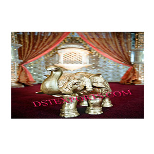 Statue d'éléphant en fibre d'or Statues de décoration de scène de mariage Statues d'éléphant de mariage élégantes Statues personnalisées Australie - Product Image 1