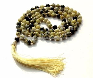 Boho Mala ลูกปัดทำด้วยมือ108ลูกปัดสร้อยคอ Mala พลอยทางจิตวิญญาณอินเดียสำหรับของขวัญปาร์ตี้ศิลปินฮินดู - Product Image 1