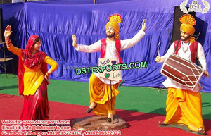 Estatua de fibra de dama Punjabi con charkha, estatua de fibra de cultura Punjabi en venta, estatua de boda india para decoración de entrada - Product Image 6