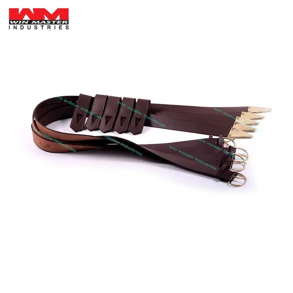 KT belt & frog-cinturón san marrón de alta calidad, Cuero 100%
