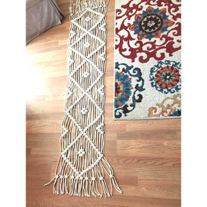 Chemin de table en macramé bleu foncé 100% coton fait à la main, élégant pour les mariages et la décoration de la maison à Noël - Product Image 5