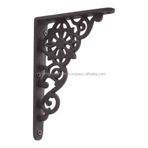 Supports d'étagères muraux en fonte noire de style antique, robustes, pour la vente en gros, style vintage, supports d'étagères de type échafaudage - Product Image 3