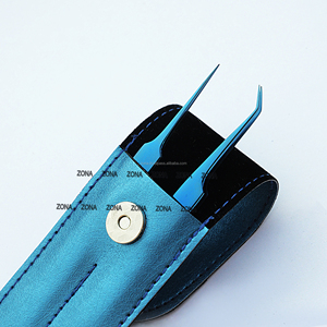 Pinzas de extensión de pestañas profesionales de nuevo diseño, aplicador de belleza de fibra curva alta de volumen ruso de Calidad Suiza - Product Image 3