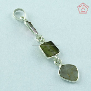 Halus batu Turmulin 925 perak murni liontin Online India perak perhiasan grosir Chic Charms perhiasan - Product Image 2