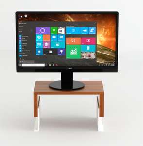 ขาตั้งจอคอมพิวเตอร์ปรับความสูงได้ Bluewud Norel & Riser (สี: วอลนัทและสีขาว, การปรับแต่ง: ใช้ได้) - Product Image 2