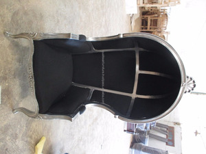 Chaise à baldaquin antique avec cannage tressé, chaises de salon Callie - Product Image 2