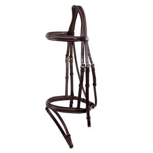 Bridon en cuir de cheval avec rênes, équipement équestre durable, bridon en cuir véritable, ajustement confortable pour l'équitation - Product Image 1