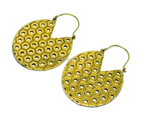 Women's Boho Design Gold Plated Brass <b>Hoop</b> <b>Earrings</b> Lightweight Trendy Vintage 925 <b>Sterling</b> <b>Silver</b> Copper Mainly Stainless Steel - Product Image 2