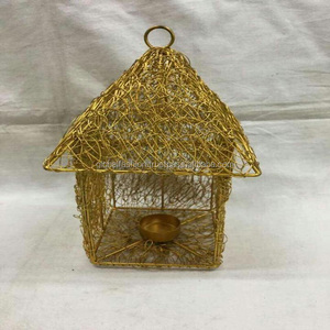 Handmade Fancy Gold-Coated Metal & Glass <b>Candle</b> <b>Lantern</b> for Indoor/<b>Outdoor</b> Christmas Home Decor - Product Image 6