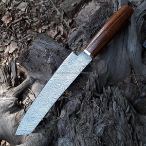 Couperet de cuisine Santoku en acier inoxydable Damas avec manche en bois jetable pour boucher et chef de fruits - Product Image 2