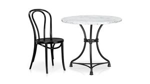 โต๊ะรับประทานอาหารหินอ่อนทรงกลมสีขาวธรรมชาติแบบหรูหราพร้อมฐานเหล็กเฟอร์นิเจอร์รับประทานอาหารในบ้านพับได้ - Product Image 2