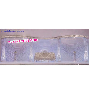 เสาคริสตัลประดับเพชรสำหรับเวทีในงานแต่งงานเสาคริสตัลทำจากใยไฟเบอร์สำหรับเวทีในงานแต่งงานฮาล์ฟมูนเวทีการต้อนรับอันหรูหราของแคนาดา - Product Image 1