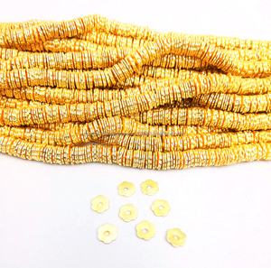 Disque de fleurs plaqué or brossé-Perles de découverte de bijoux - Product Image 3