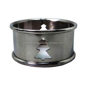 Rond de serviette en métal élégant | Table Top Designer Rond de serviette Hôtel Maison Dîner Vaisselle Accessoires Ronds de serviette - Product Image 1