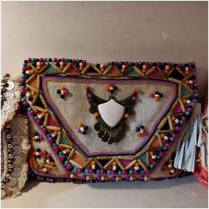 Hecho a mano indio Vintage Banjara mujeres con cuentas yute Sling bolso de mano bolso de noche mujer multicolor - Product Image 1