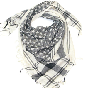 Pañuelo Keffiyeh Reversible con Patrón de Estrellas a Cuadros, Shemagh Cuadrado para Hombre, Multiusos, para Todas las Estaciones, Ligero, Color Blanco, Craftshub - Product Image 1