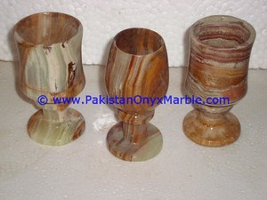 Copas de vino de ónix de varios colores, de la mejor calidad, verde/marrón/blanco - Product Image 3
