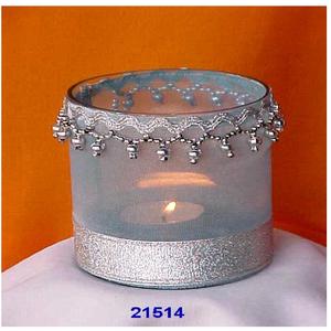 Decorative Glass & Beads <b>Tealight</b> Votive Candle <b>Holder</b> Decorative for Home Wedding Festival & Events - Product Image 1