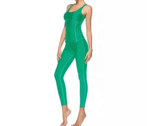 Vente en gros Ensemble de gymnastique 2 pièces sans couture pour femmes Combinaison de sport en coton respirant pour l'entraînement, le yoga, la course à pied et grandes tailles avec cordon de serrage personnalisé - Product Image 5