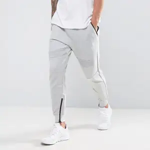 Wholesale Tapered Design Sportswear Tech Fleece Nylon Joggers Mens Custom Zipper Pants Print Sweatpants Polyester / Cotton 25