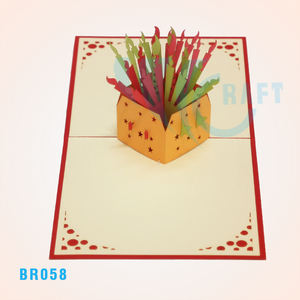 Carte de jardin pop-up découpée au laser 3D drôle papier fait à la main «Merci» «Get Well Soon» «Bonne chance» carte de voeux d'anniversaire de haute qualité - Product Image 1