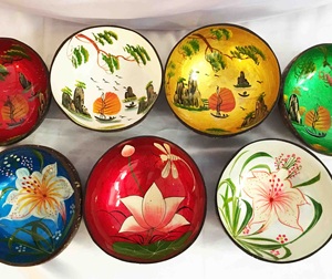 Bol de noix de coco laqué perle rouge d'approvisionnement/laque de bol de noix de coco - Product Image 3