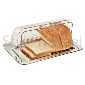 스테인레스 스틸 주방 파이 보관 용기 스테인레스 스틸 대형 현대 키가 큰 빵 상자 빵 홀더