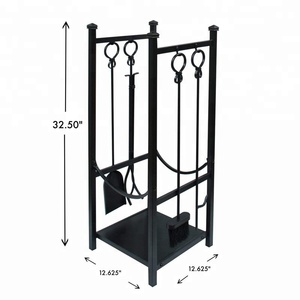 Oniya – bac à bûches en acier pour magasin de bois de chauffage, accessoires de cheminée avec <span class=keywords><strong>4</strong></span> outils - Product Image 2