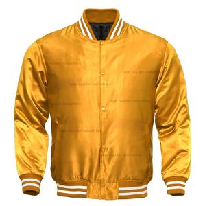 Satén 100% poliéster Letterman chaqueta de Bombardero - Product Image 3