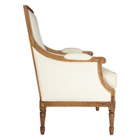 Fauteuil style Louis antique, confortable, en bois massif, acajou, cuir synthétique, meubles de luxe pour hôtels et maisons remplis de mousse