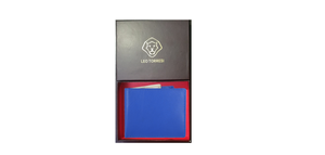 Excellent Quality Genuine Blue Leather Mens <b>Wallet</b> RFID Protected <b>Trifold</b> Design for Travel and Business Use Available For Sale - Product Image 4