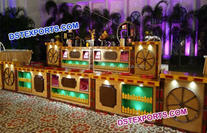 Puesto de Comida y Carrito de Madera Tratada Moderna Rehdi, Decoración de Escenario para Bodas - Product Image 3