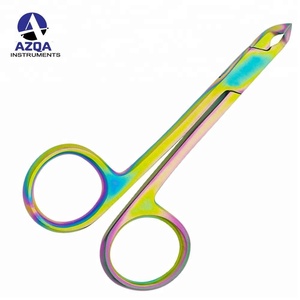 Ciseaux à cuticules en titane arc-en-ciel de qualité supérieure, en acier inoxydable, pour une manucure et une pédicure précises - Product Image 1