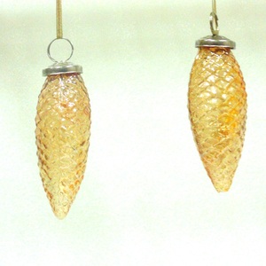 Décorations de Noël d'ornement de boules d'arbre en verre suspendues en forme de pomme de pin de vente chaude - Product Image 1