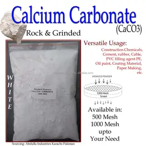 Calcium Carbonate CaCo3 Rock & Grind Powder 250 to 1000 Mesh & Above - Cement rubber PVC filling agent Oil paint Paper making