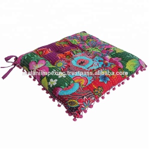 Coussin de siège de chaise de bureau en coton uni de designer avec fonction de massage, fait main - Product Image 3