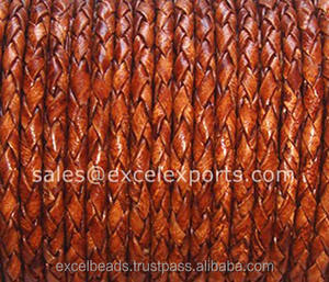 Wholesale Braided Leather Thong in 3mm 4mm 5mm Sizes Jewelry Crafts Arts <b>DIY</b> <b>Kit</b> Accessory With Steel Glass Nylon Beads - Product Image 2