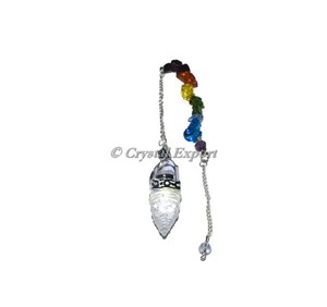 Péndulo Yantra de los Siete Chakras, Herramienta de Radiestesia con Piedras Preciosas Naturales para Sanación con Reiki, Meditación, Regalo Espiritual y Decoración - Product Image 1