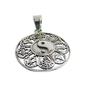 Colgante de plata lisa de Ley 925 de diseño moderno para mujer, colgantes de joyería fina y dijes, mayorista y fabricación - Product Image 1