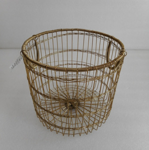 Fil de Fer rond Brillant Or Panier De Rangement - Product Image 2