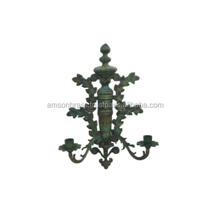 Candle Holder 2 Arm Brass <b>Wall</b> <b>Sconce</b> - Product Image 2