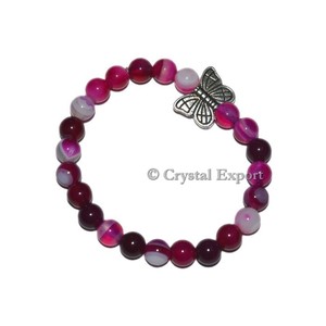 Top Seller <b>Gemstone</b> Pink Onyx <b>Bracelets</b> with Butterfly - Product Image 1