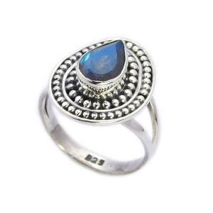 Beautiful Blue Fire Labradorite Gemstone <b>Ring</b> 925 Sterling <b>Silver</b> Fine Jewelry <b>Eternity</b> Vermeil <b>Rings</b> - Product Image 1